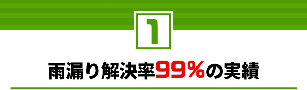 1.雨漏り解決率99%の実績